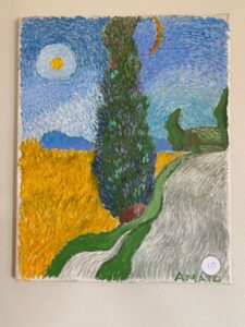 The painting "Cypress Tree" by artist Michael Amato. 16 x 20, Oil On Canvas.
